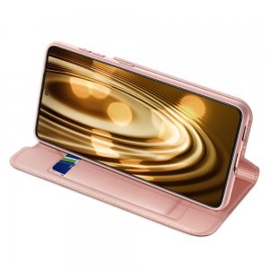 Dux Ducis чехол книжка для Samsung Galaxy S21 Ultra с магнитом и отделением для карты - Светло Розовый