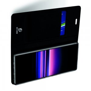 Dux Ducis чехол книжка для Sony Xperia 5 с магнитом и отделением для карты - Черный