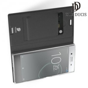 Dux Ducis чехол книжка для Sony Xperia XZ Premium с магнитом и отделением для карты - Серый