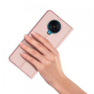 Dux Ducis чехол книжка для Xiaomi Poco F2 Pro с магнитом и отделением для карты - Розовый