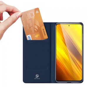 Dux Ducis чехол книжка для Xiaomi Poco X3 NFC с магнитом и отделением для карты - Синий