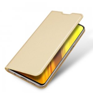 Dux Ducis чехол книжка для Xiaomi Poco X3 NFC с магнитом и отделением для карты - Золотой