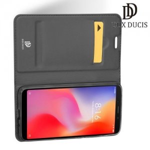 Dux Ducis чехол книжка для Xiaomi Redmi 6 с магнитом и отделением для карты - Серый