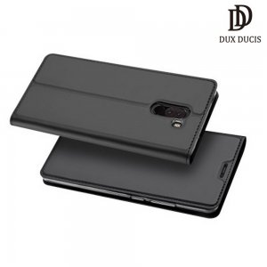 Dux Ducis чехол книжка для Xiaomi Redmi Note 8 Pro с магнитом и отделением для карты - Серый