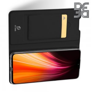 Dux Ducis чехол книжка для Xiaomi Redmi Note 8 с магнитом и отделением для карты - Черный
