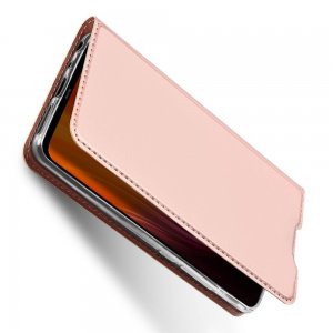 Dux Ducis чехол книжка для Xiaomi Redmi Note 8 с магнитом и отделением для карты - Розовое Золото