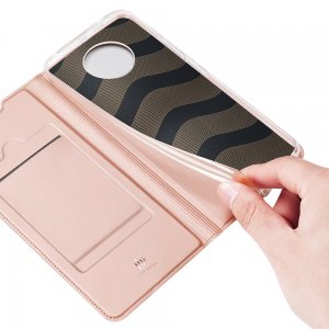 Dux Ducis чехол книжка для Xiaomi Redmi Note 9T с магнитом и отделением для карты - Светло Розовый
