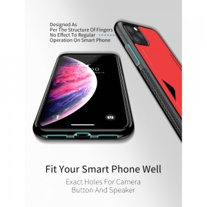 DUX DUCIS Тонкий Чехол для Телефона iPhone 11 Pro Max с Покрытием из Искусственной Кожи Красный