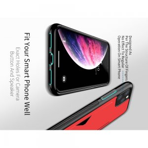 DUX DUCIS Тонкий Чехол для Телефона iPhone 11 Pro с Покрытием из Искусственной Кожи Красный
