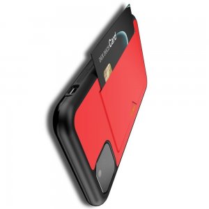 DUX DUCIS Тонкий Чехол для Телефона iPhone 11 XI с Покрытием из Искусственной Кожи Красный