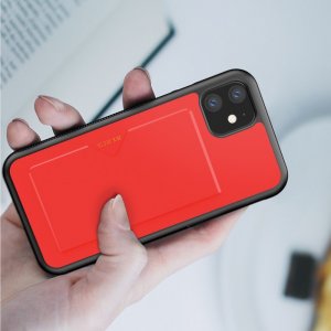 DUX DUCIS Тонкий Чехол для Телефона iPhone 11 с Покрытием из Искусственной Кожи Красный