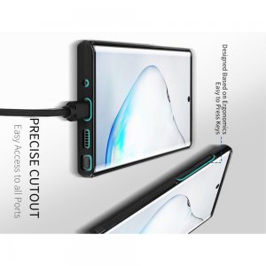 DUX DUCIS Тонкий Чехол для Телефона Samsung Galaxy Note 10 Plus / 10+ с Покрытием из Искусственной Кожи Черный