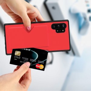 DUX DUCIS Тонкий Чехол для Телефона Samsung Galaxy Note 10 Plus / 10+ с Покрытием из Искусственной Кожи Красный