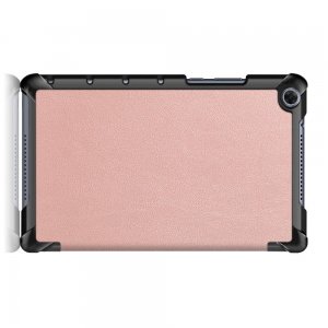 Двухсторонний чехол книжка для Huawei MediaPad M5 Lite 8 с подставкой - Розовое Золото