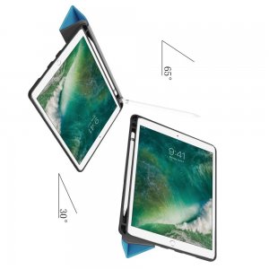 Двухсторонний чехол книжка для iPad Air 10.5 (2019) с подставкой - Голубой