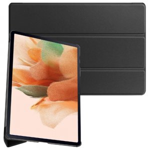 Двухсторонний чехол книжка для Samsung Galaxy Tab S7 FE с подставкой - Черный