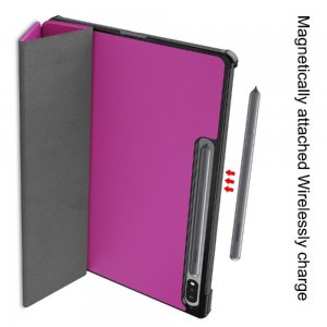 Двухсторонний чехол книжка для Samsung Galaxy Tab S7 FE с подставкой - Фиолетовый