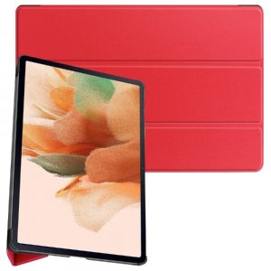 Двухсторонний чехол книжка для Samsung Galaxy Tab S7 FE с подставкой - Красный