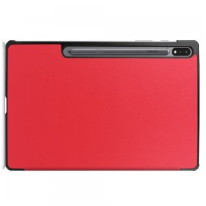 Двухсторонний чехол книжка для Samsung Galaxy Tab S7 FE с подставкой - Красный