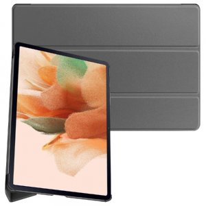 Двухсторонний чехол книжка для Samsung Galaxy Tab S7 FE с подставкой - Серый