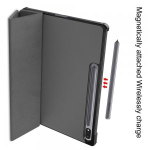 Двухсторонний чехол книжка для Samsung Galaxy Tab S7 Plus 12.4 с подставкой - Серый