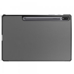 Двухсторонний чехол книжка для Samsung Galaxy Tab S7 Plus 12.4 с подставкой - Серый