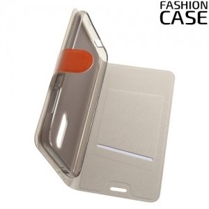 Fashion Case чехол книжка флип кейс для Alcatel A7 5090Y - Коричневый