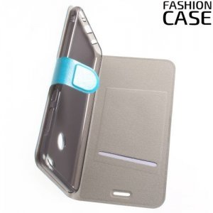 Fashion Case чехол книжка флип кейс для Huawei Honor 7X - Голубой