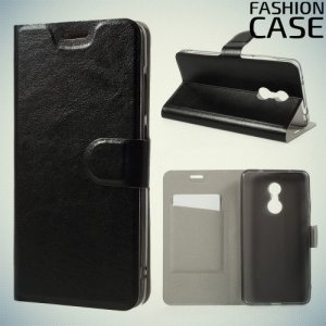 Fashion Case чехол книжка флип кейс для Xiaomi Redmi Note 4X - Черный