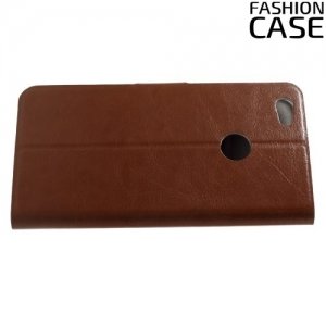 Fashion Case чехол книжка флип кейс для Xiaomi Redmi Note 5A 3/32GB - Коричневый
