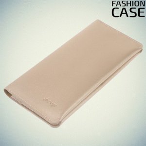 Fashion Case Универсальный тонкий чехол кошелек со скрытой магнитной застежкой - Коричневый