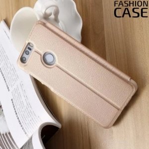 Fasion Case чехол книжка флип кейс для Huawei Honor 8 - Золотой