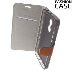 Fasion Case чехол книжка флип кейс для Xiaomi Redmi Note 4 - Коричневый