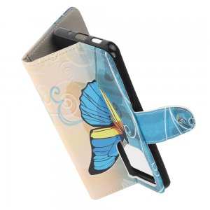 Флип чехол книжка для Samsung Galaxy S20 Ultra с рисунком голубая бабочка