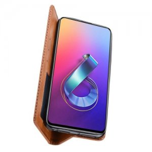 Flip Wallet чехол книжка для Asus Zenfone 6 ZS630KL - Коричневый