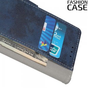 Flip Wallet чехол книжка для HTC Desire 19 Plus - Синий