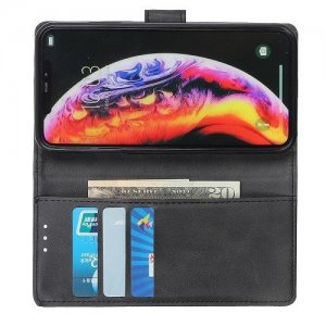 Flip Wallet с подставкой магнитной застёжкой и визитницей чехол книжка для Samsung  Galaxy A30 / A20 - Черный