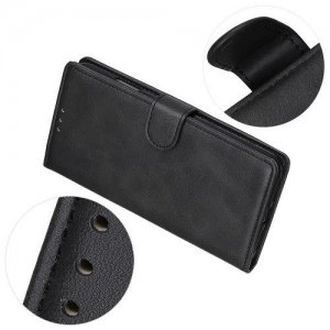 Flip Wallet с подставкой магнитной застёжкой и визитницей чехол книжка для Samsung  Galaxy A40 - Черный