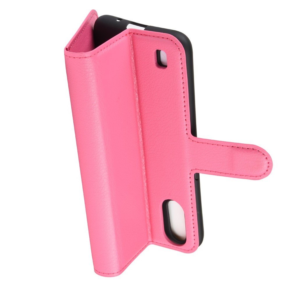 Чехол книжка кошелек с отделениями для карт и подставкой для Samsung Galaxy A01 - Светло-Розовый