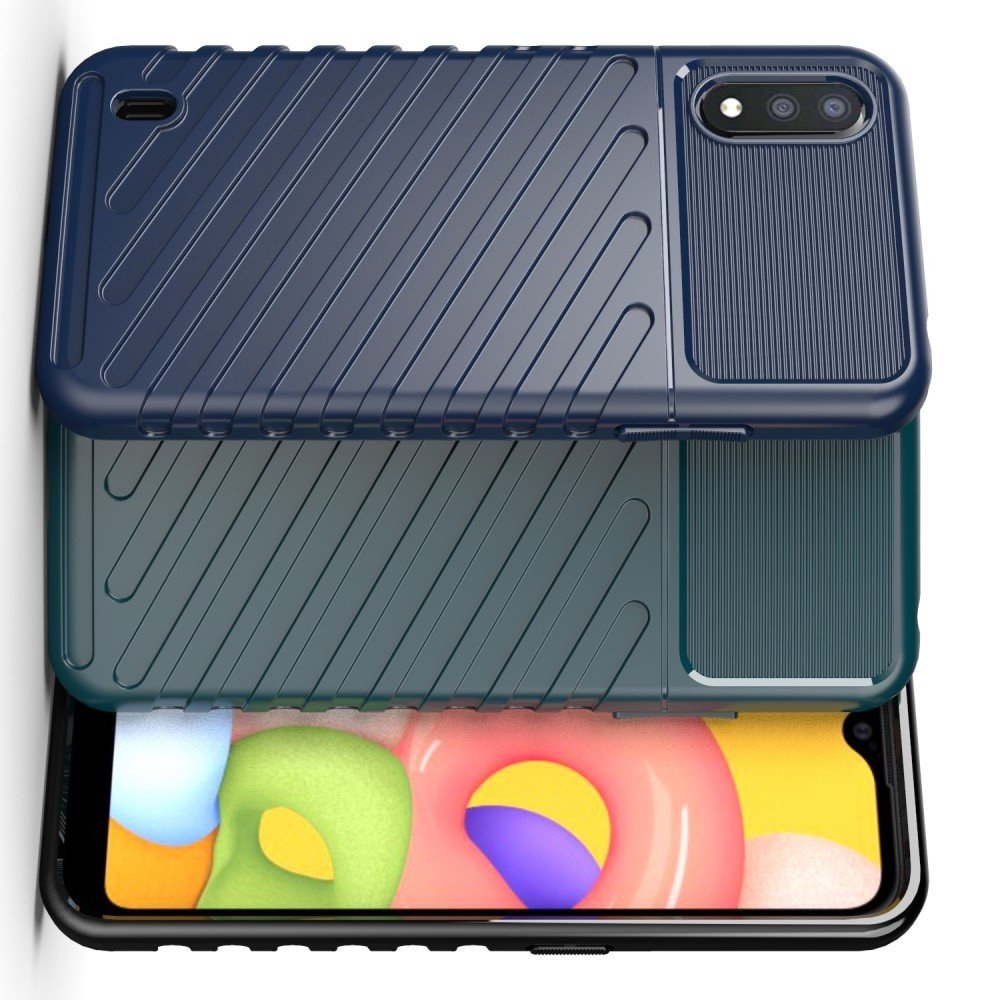 AirBags Case противоударный силиконовый чехол с усиленной защитой для Samsung Galaxy A01 Черный