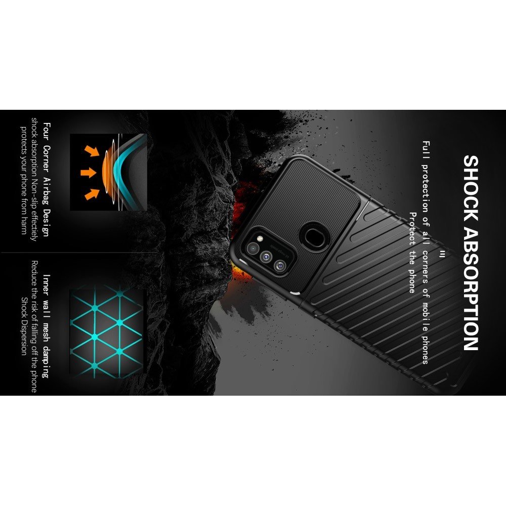 AirBags Case противоударный силиконовый чехол с усиленной защитой для Samsung Galaxy M30s / M21 Черный