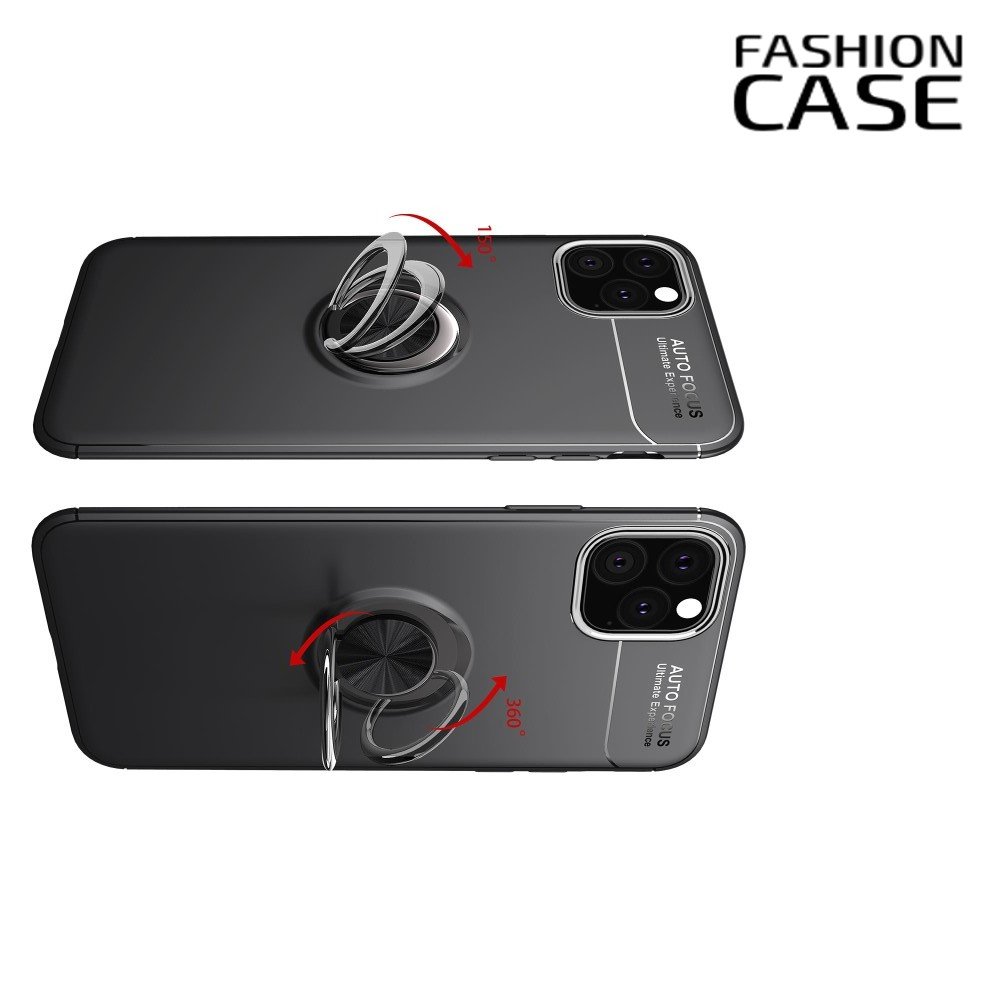 ArmaRing Двухкомпонентный чехол для iPhone 11 Pro Max с кольцом для магнитного автомобильного держателя - Черный