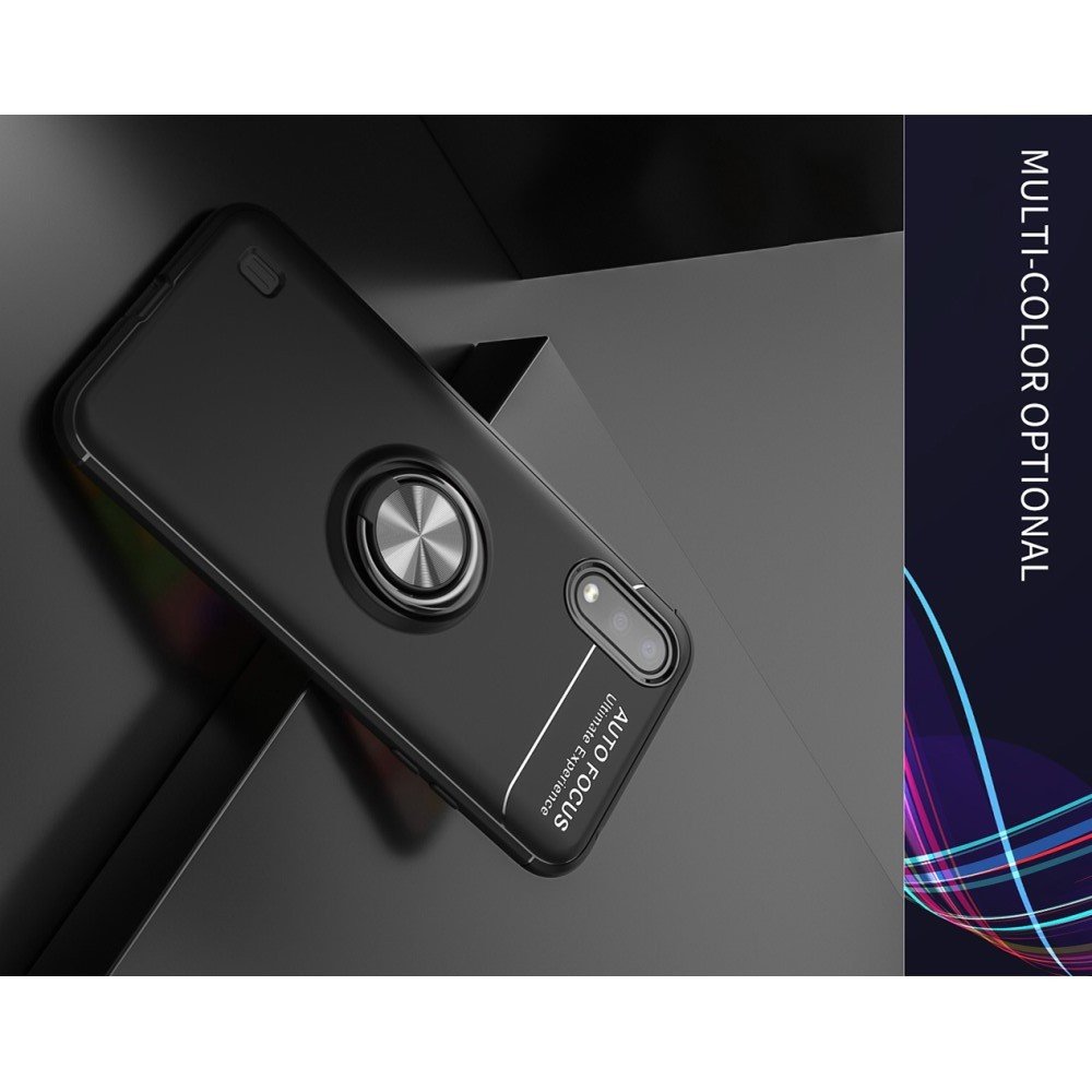 ArmaRing Двухкомпонентный чехол для Samsung Galaxy A01 с кольцом для магнитного автомобильного держателя - Черный