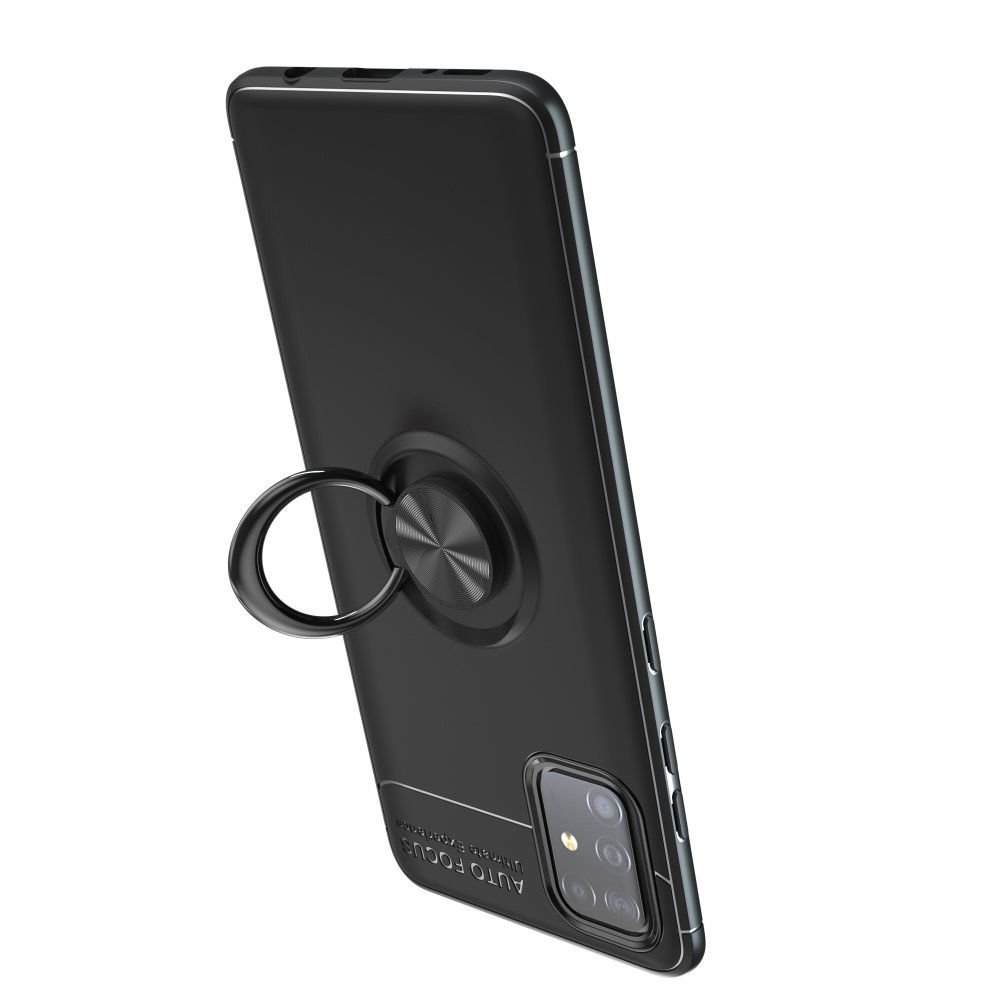 ArmaRing Двухкомпонентный чехол для Samsung Galaxy A51 с кольцом для магнитного автомобильного держателя - Черный