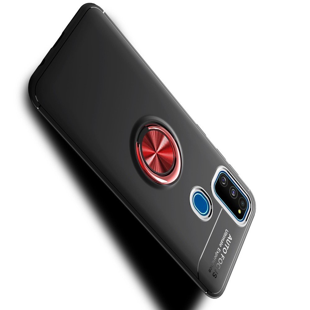 ArmaRing Двухкомпонентный чехол для Samsung Galaxy M31 с кольцом для магнитного автомобильного держателя - Красный / Черный