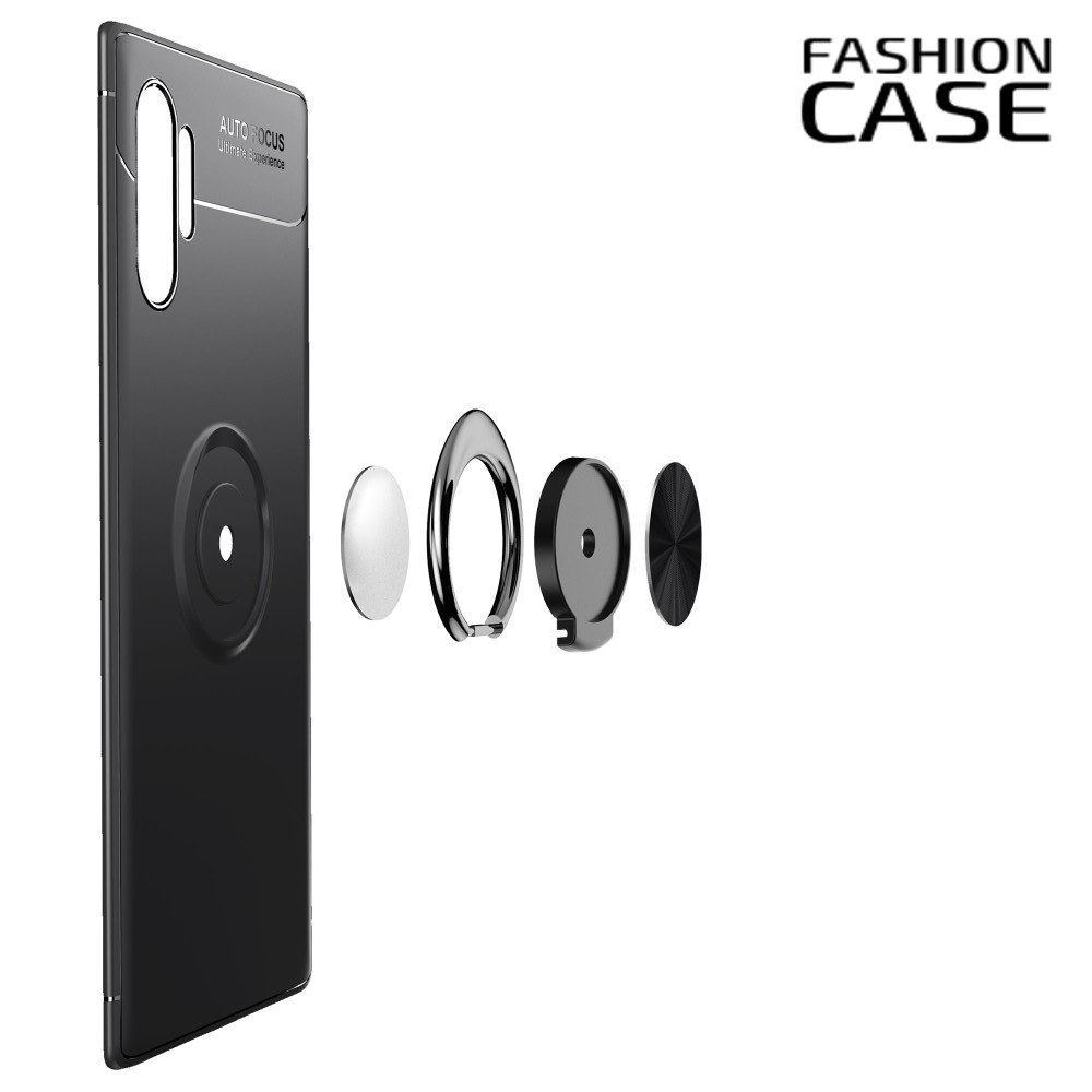 ArmaRing Двухкомпонентный чехол для Samsung Galaxy Note 10+ с кольцом для магнитного автомобильного держателя - Черный