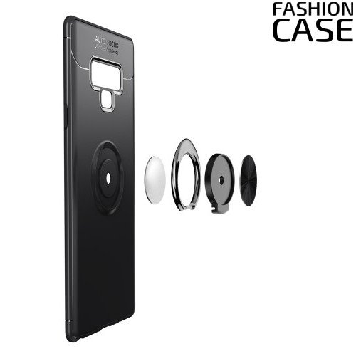 ArmaRing Двухкомпонентный чехол для Samsung Galaxy Note 9 с кольцом для магнитного автомобильного держателя - Черный