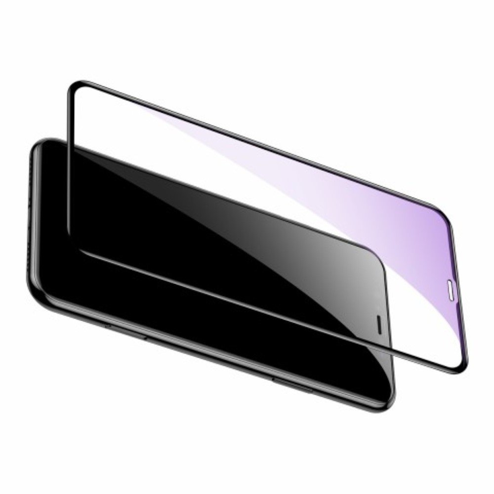 Baseus Защитное олеофобное стекло Anti Blue Light против синего цвета iPhone 11 Pro Max Черный