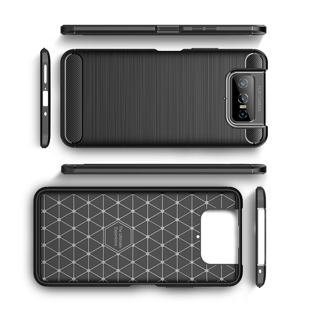 Carbon Силиконовый матовый чехол для Asus Zenfone 7 ZS670KS - Черный