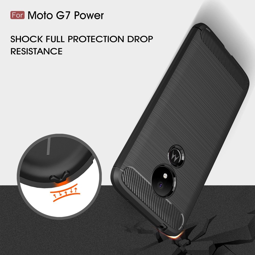 Carbon Силиконовый матовый чехол для Motorola Moto G7 Power - Черный